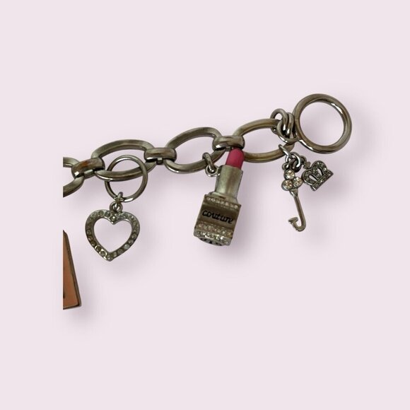 Juicy Couture Charm Bracelet Lipstick Scottie Dog Bling Y2K 90s Pink Mean Girls - Picture 10 of 16